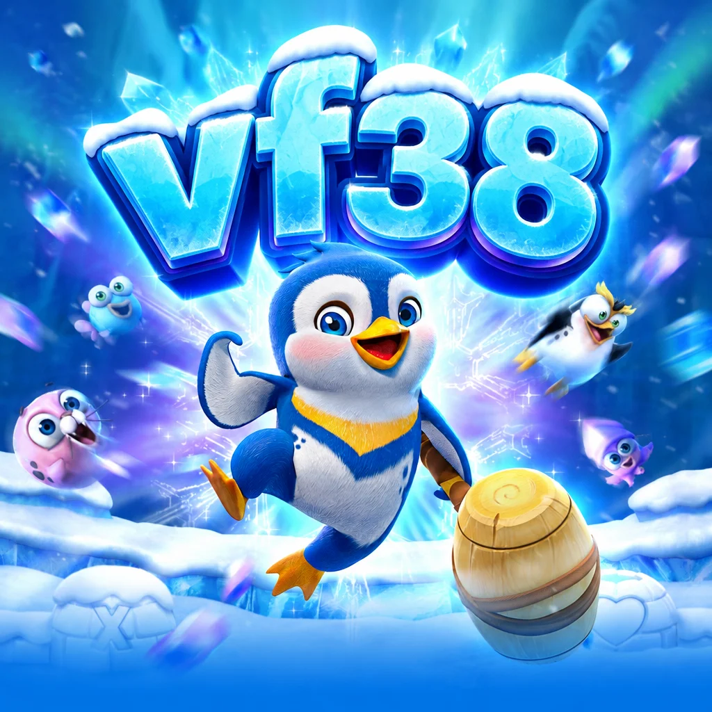 vf38 แสดงตัวละครเพนกวินถือค้อนน้ำแข็งจากเกม The Great Icescape